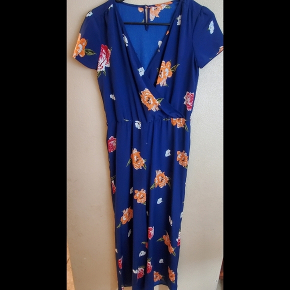 Tillys Blue Floral Boho Peasant Jumpsuit - Picture 1 of 5